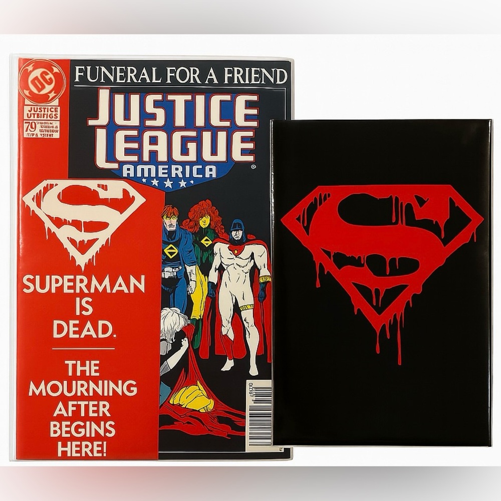 Superman Death & Funeral Comic Set | Sealed Memorial & Justice League #70 Bagged